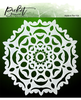 Picket Fence Studios Hand Cut Snowflake 6x6 Inch Stencil (SC-251) (OUTLET)