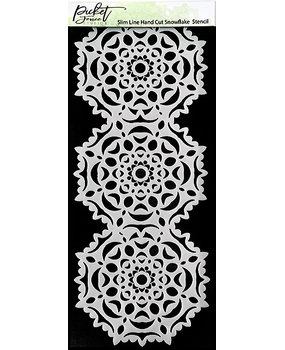 Picket Fence Studios Slim Line Hand Cut Snowflake 4x10 Inch Stencil (SC-253) (OUTLET)