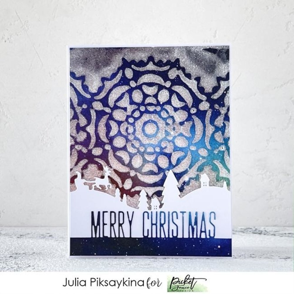 Picket Fence Studios Slim Line Hand Cut Snowflake 4x10 Inch Stencil (SC-253) (OUTLET)