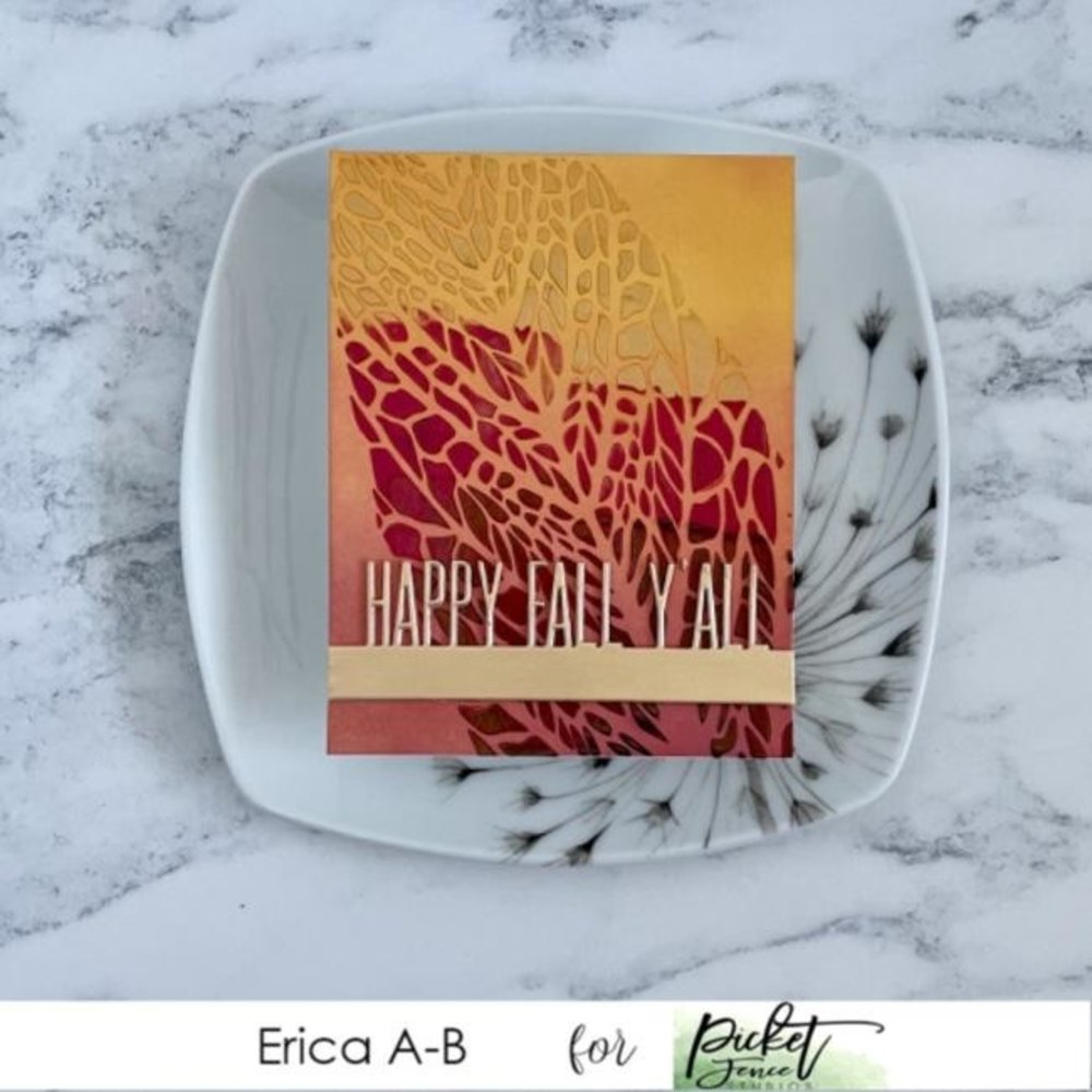 Picket Fence Studios Slim Line Reversed Leaf 4x10 Inch Stencil (SC-241) (OUTLET)