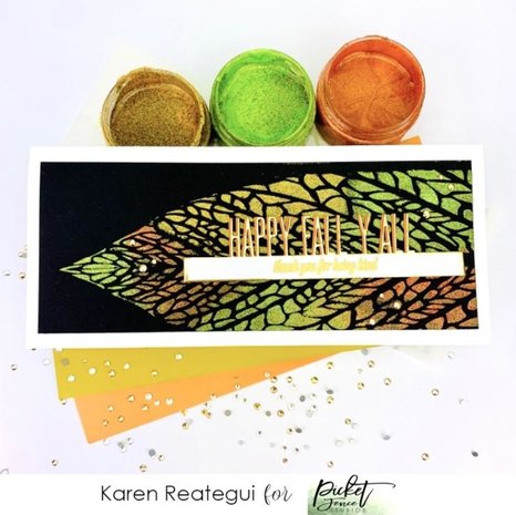 Picket Fence Studios Slim Line Reversed Leaf 4x10 Inch Stencil (SC-241) (OUTLET)