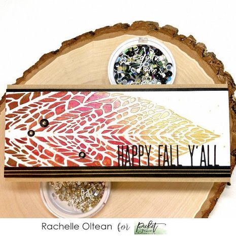 Picket Fence Studios Slim Line Reversed Leaf 4x10 Inch Stencil (SC-241) (OUTLET)