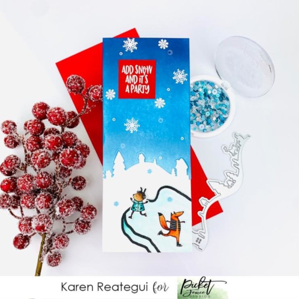 Picket Fence Studios Santa's Snowy Hills 2x6 Inch Dies (PFSD-177) (OUTLET)