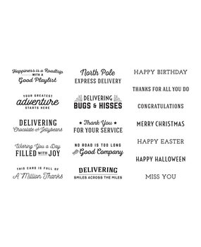 Spellbinders Sunday Drive All-Occasion Sentiments Clear Stamp (STP-059) (OUTLET)