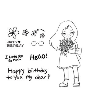 Spellbinders Darling Bouquet Clear Stamp (STP-042) (OUTLET)