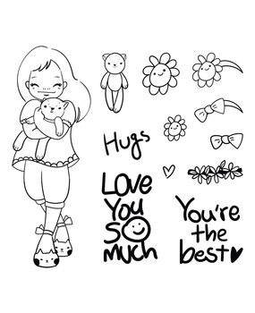 Spellbinders Darling Hugs Clear Stamp (STP-040) (OUTLET)