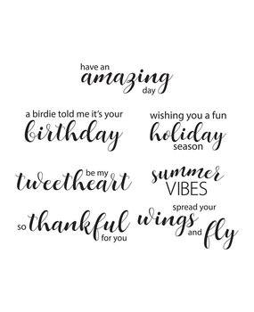 Spellbinders Tweet Sentiments Clear Stamp (STP-038) (OUTLET)