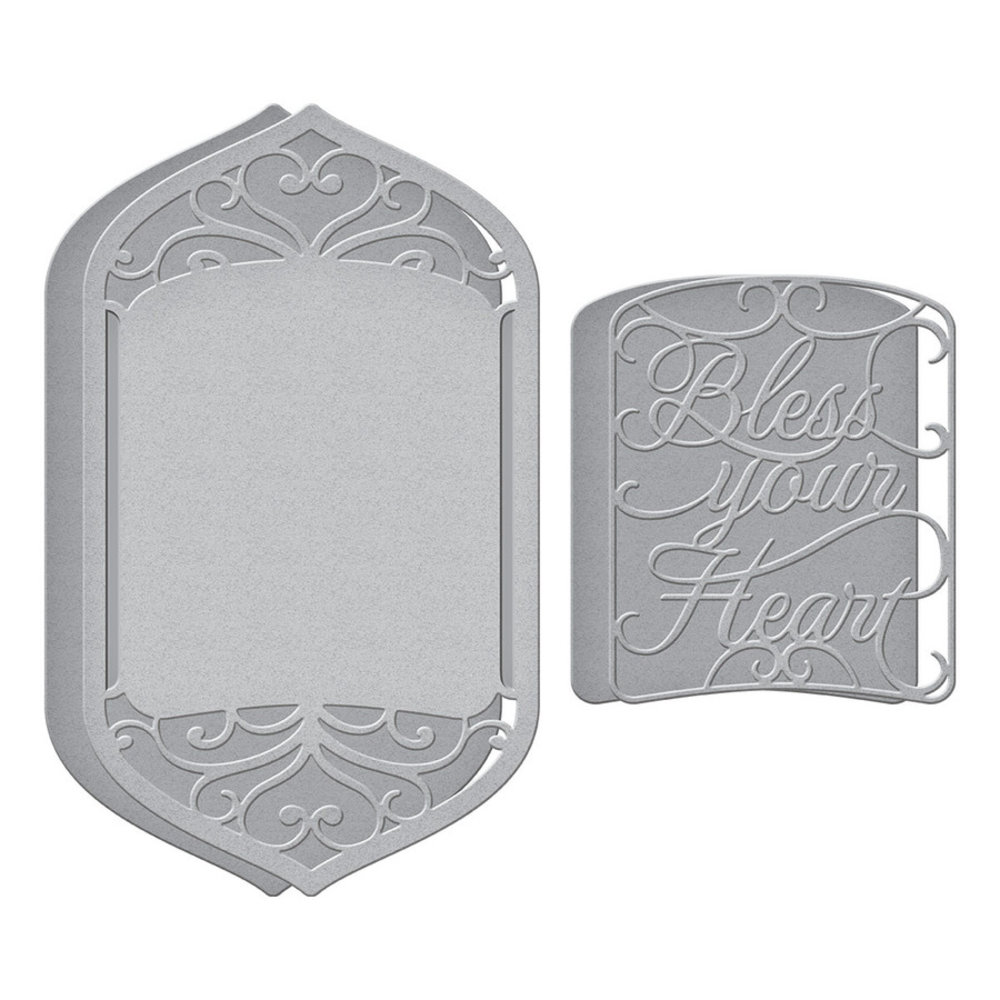Spellbinders Bless Your Heart Vignette Etched Dies (S5-459) (OUTLET)