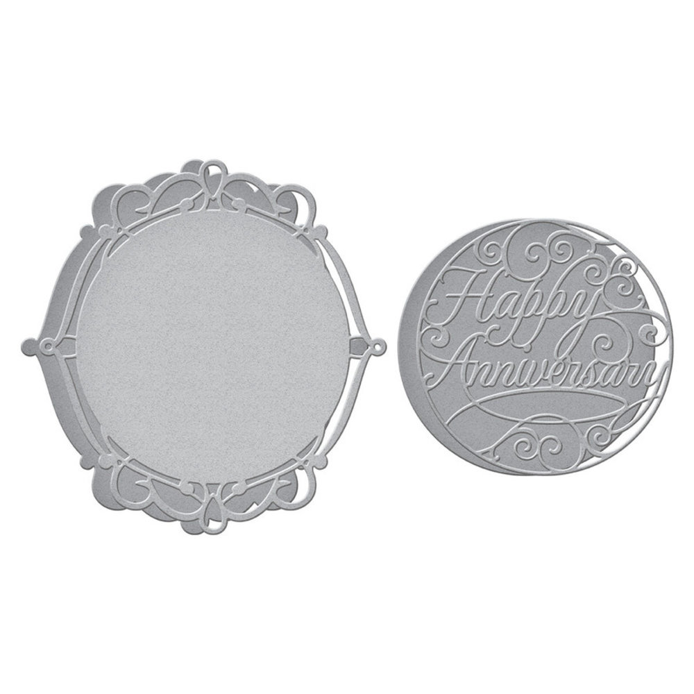 Spellbinders Happy Anniversary Vignette Etched Dies (S5-458) (OUTLET)