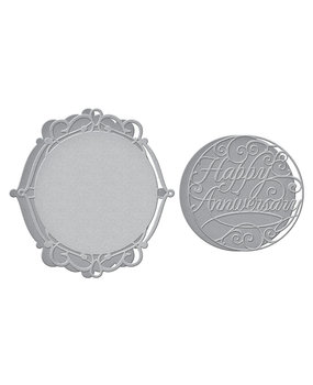 Spellbinders Happy Anniversary Vignette Etched Dies (S5-458) (OUTLET)