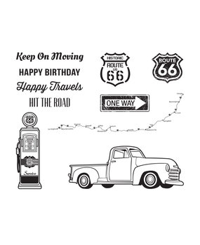 Spellbinders Hit the Road Clear Stamp (STP-020) (OUTLET)