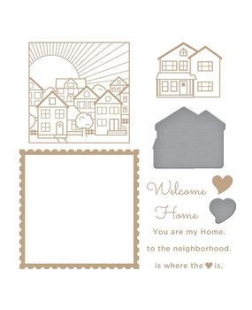 Spellbinders You are My Home Glimmer Hot Foil Plate & Die (GLP-283) (OUTLET)