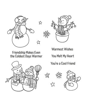 Spellbinders Friendly Snowmen Clear Stamp (STP-052) (OUTLET)