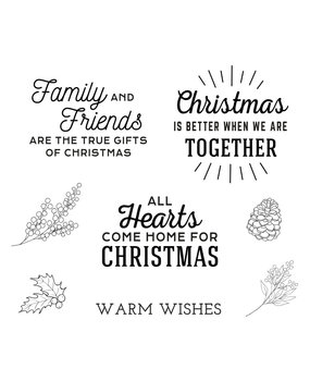 Spellbinders Home for Christmas Sentiments Clear Stamp (STP-057) (OUTLET)