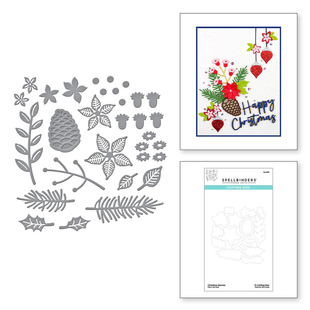 Spellbinders Christmas Blooms Etched Dies (S4-1135)