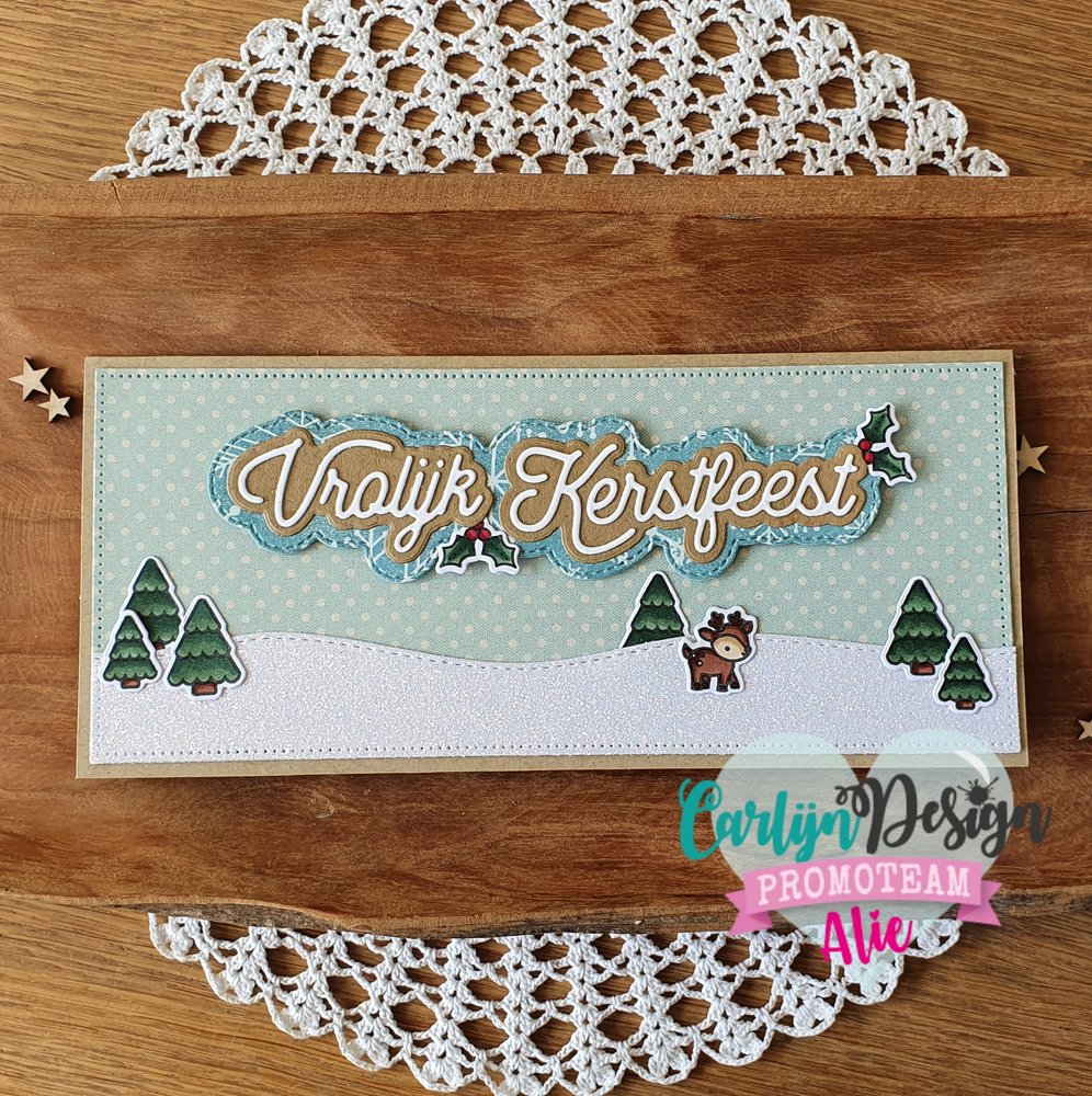 CarlijnDesign Dies Monoline Vrolijk Kerstfeest (CDSN-0116) (DISCONTINUED)