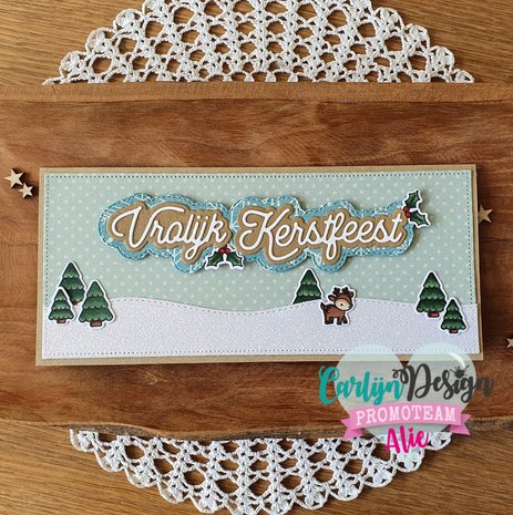 CarlijnDesign Dies Monoline Vrolijk Kerstfeest (CDSN-0116) (DISCONTINUED)