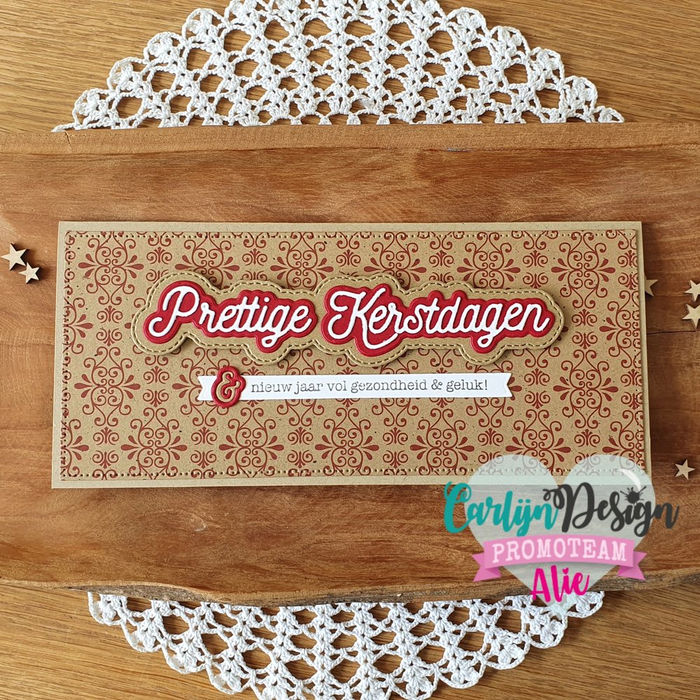 CarlijnDesign Dies Monoline Prettige Kerstdagen (CDSN-0115) (DISCONTINUED)