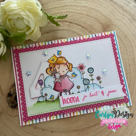 CarlijnDesign Snijmallen Kaarsjes Cijfers 4 (CDSN-0119) (DISCONTINUED)