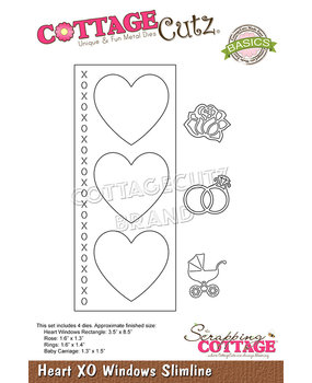 Scrapping Cottage Heart XO Windows Slimline (CCB-091) (OUTLET)