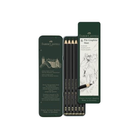 Faber Castell Pitt Graphite Matt Pencils (6pcs) (FC-115207) Faber Castell Pitt Graphite Matt Pencils (6pcs) (FC-115207)