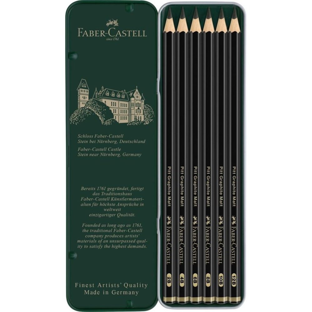 Faber Castell Pitt Graphite Matt Pencils (6pcs) (FC-115207) Faber Castell Pitt Graphite Matt Pencils (6pcs) (FC-115207)