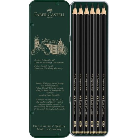 Faber Castell Pitt Graphite Matt Pencils (6pcs) (FC-115207) Faber Castell Pitt Graphite Matt Pencils (6pcs) (FC-115207)