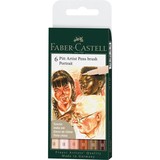 Faber Castell Pitt Artist Pen Brush Portrait (6pcs) (FC-167167) (DISCONTINUED)