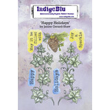 IndigoBlu Happy Holidays A6 Rubber Stamps (IND0814) (OUTLET)