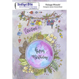 IndigoBlu Foliage Wreath A5 Rubber Stamps (IND0812) (OUTLET)