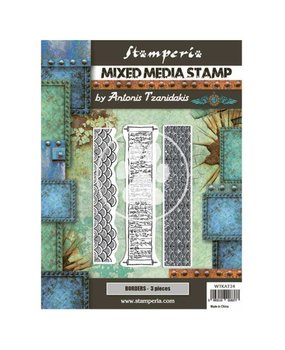Stamperia Mixed Media Stamp Sir Vagabond in Japan Borders (WTKAT24) (DISCONTINUED)