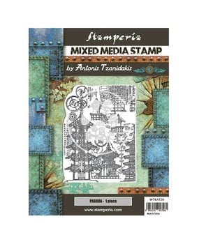 Stamperia Mixed Media Stamp Sir Vagabond in Japan Pagoda (WTKAT20) (DISCONTINUED)