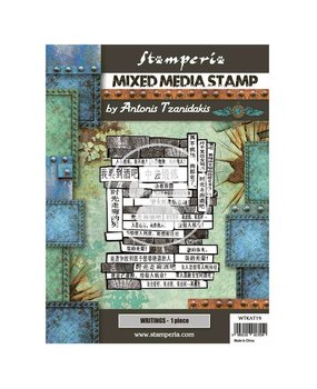 Stamperia Mixed Media Stamp Sir Vagabond in Japan Writings (WTKAT19) (DISCONTINUED)