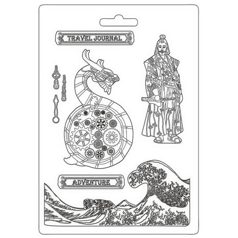 Stamperia Soft Mould A4 Sir Vagabond in Japan Dragon (K3PTA4508) (DISCONTINUED) Stamperia Soft Mould A4 Sir Vagabond in Japan Dragon (K3PTA4508) (DISCONTINUED)