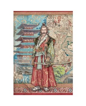 Stamperia Rice Paper A4 Sir Vagabond in Japan Samurai (6 pcs) (DFSA4613) (DISCONTINUED)