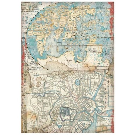 Stamperia Rice Paper A4 Sir Vagabond in Japan Map (6 pcs) (DFSA4610) (DISCONTINUED) Stamperia Rice Paper A4 Sir Vagabond in Japan Map (6 pcs) (DFSA4610) (DISCONTINUED)