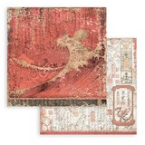Stamperia Sir Vagabond in Japan Red Texture 12x12 Inch Paper Sheets (10pcs) (SBB824) (DISCONTINUED)