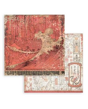 Stamperia Sir Vagabond in Japan Red Texture 12x12 Inch Paper Sheets (10pcs) (SBB824) (DISCONTINUED)