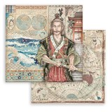 Stamperia Sir Vagabond in Japan Samurai 12x12 Inch Paper Sheets (10pcs) (SBB821) (DISCONTINUED)