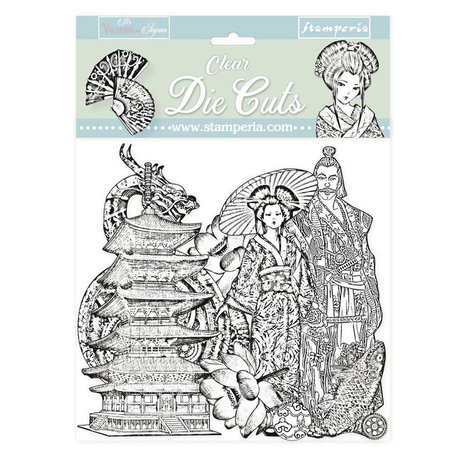 Stamperia Sir Vagabond in Japan Black/White Clear Die Cuts (DFLDCP19) (DISCONTINUED)