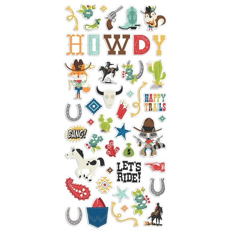 Simple Stories Howdy! Puffy Stickers (15418) (DISCONTINUED)
