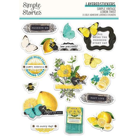 Simple Stories Simple Vintage Lemon Twist Layered Stickers (15226) (DISCONTINUED)