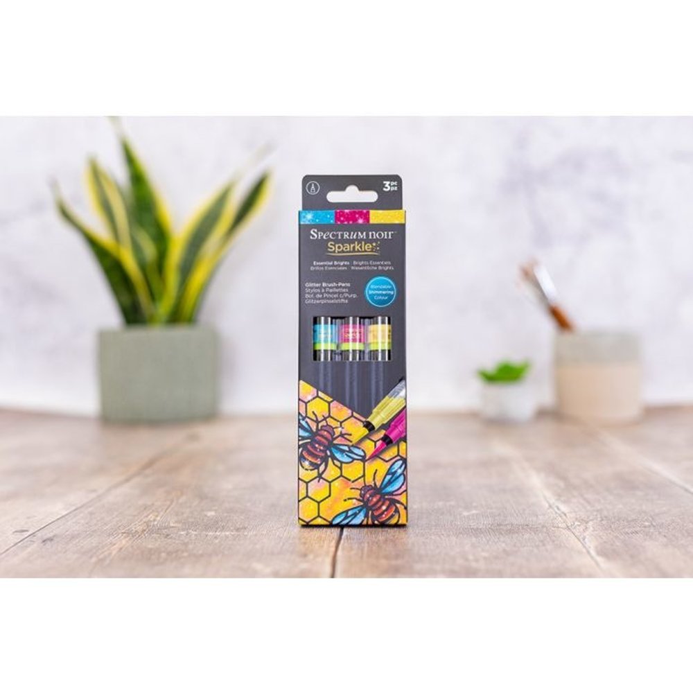 Spectrum Noir Sparkle Brush Pens Essential Brights (3pcs) (SPECN-SPA-ESB3) (DISCONTINUED) Spectrum Noir Sparkle Brush Pens Essential Brights (3pcs) (SPECN-SPA-ESB3) (DISCONTINUED)