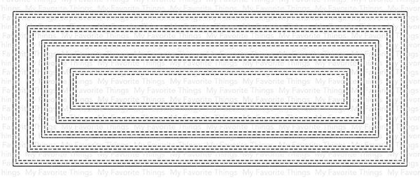 My Favorite Things Slimline Double Stitched Rectangle Stax Die-namics (MFT-2056) (OUTLET)
