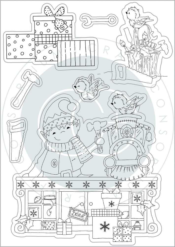 Craft Consortium Made by Elves Workshop Clear Stamps (CCSTMP068) (DISCONTINUED)