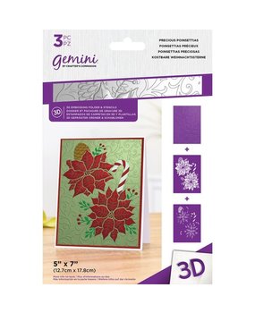 Gemini Precious Poinsettias 3D Embossing Folder & Stencil (GEM-EF5-3D-PRPO) (DISCONTINUED)