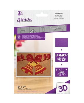 Gemini Jingle Bells 3D Embossing Folder & Stencil (GEM-EF5-3D-JINB) (DISCONTINUED)