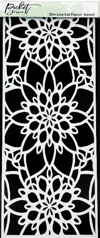 Picket Fence Studios Slim Line Cut Flower 4x10 Inch Stencil (SC-237) (OUTLET)