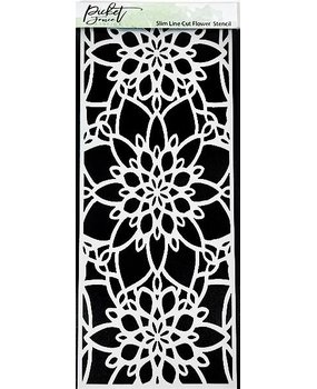 Picket Fence Studios Slim Line Cut Flower 4x10 Inch Stencil (SC-237) (OUTLET)