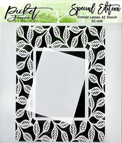 Picket Fence Studios Framed Leaves 6x6 Inch Stencil (SC-246) (OUTLET) Picket Fence Studios Framed Leaves 6x6 Inch Stencil (SC-246) (OUTLET)